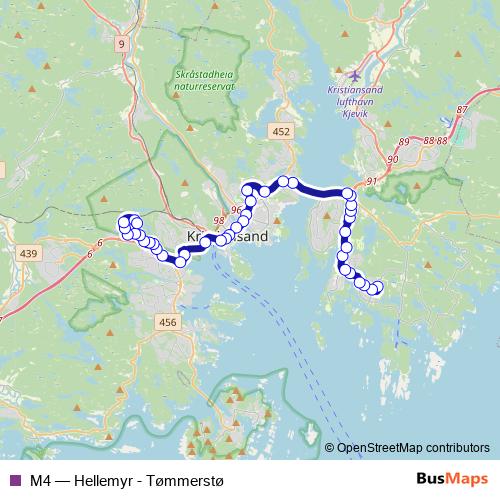 M4 bus Line Map
