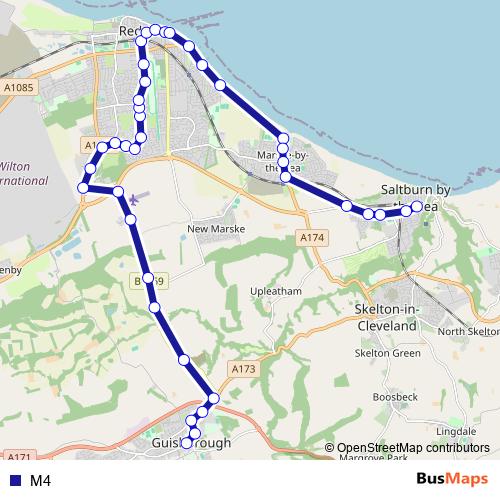 M4 bus Line Map