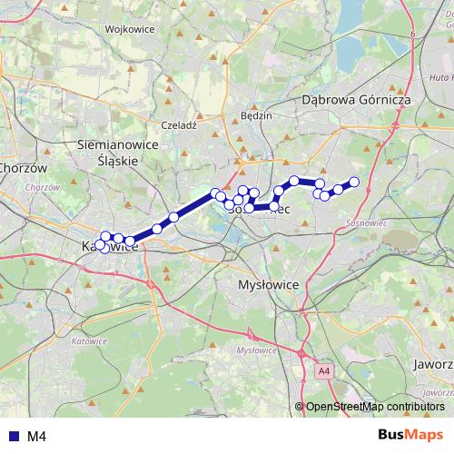 M4 bus Line Map