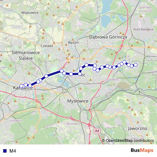 M4 bus Line Map