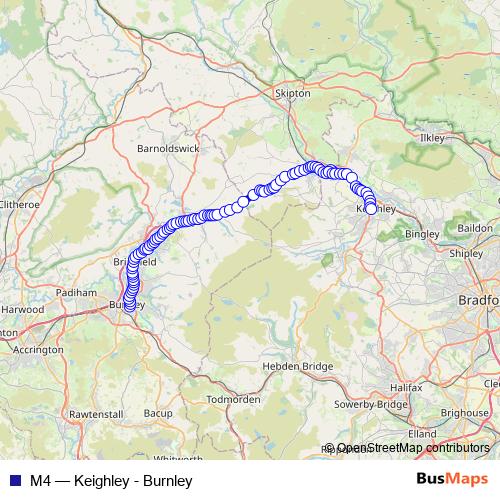 M4 bus Line Map