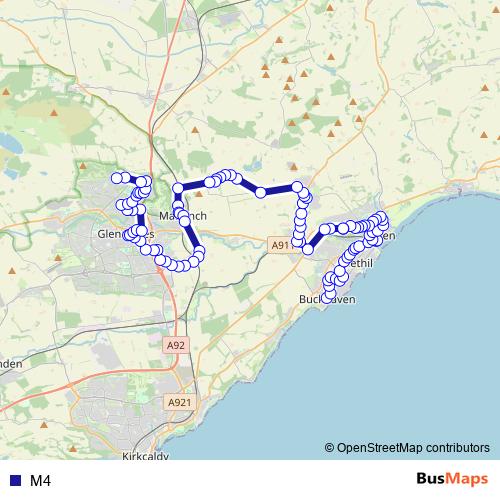 M4 bus Line Map