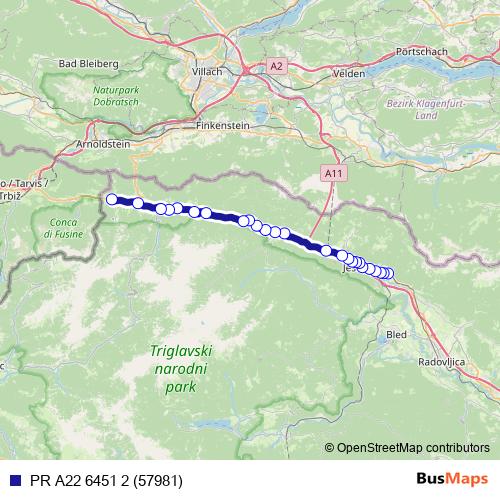PR A22 6451 2 (57981) bus Line Map