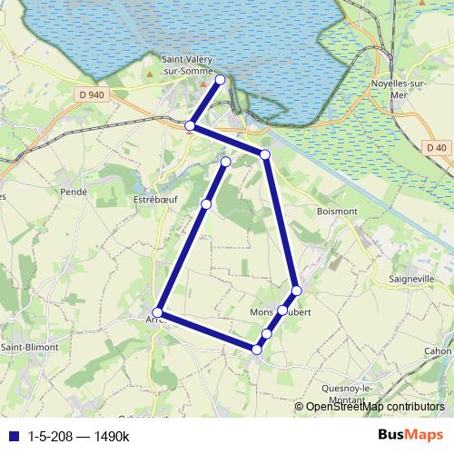 1-5-208 bus Line Map