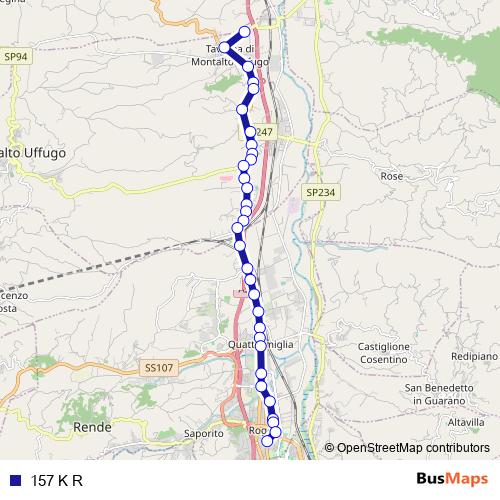 157 K R bus Line Map