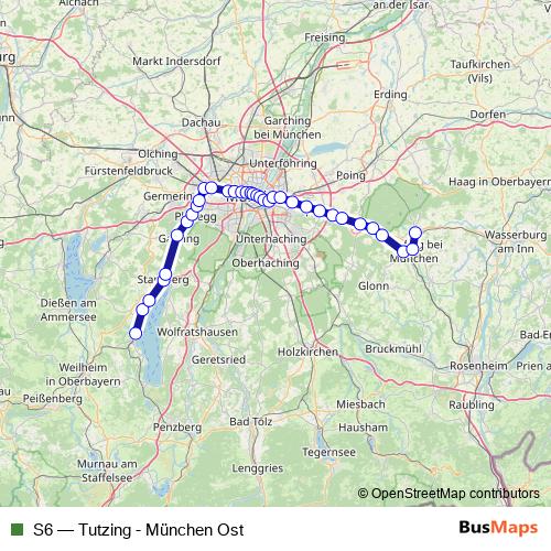 S6 tram Line Map