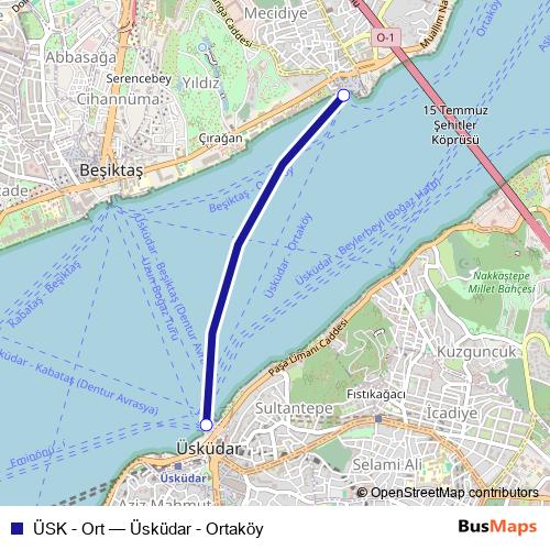 ÜSK - Ort ferry Line Map
