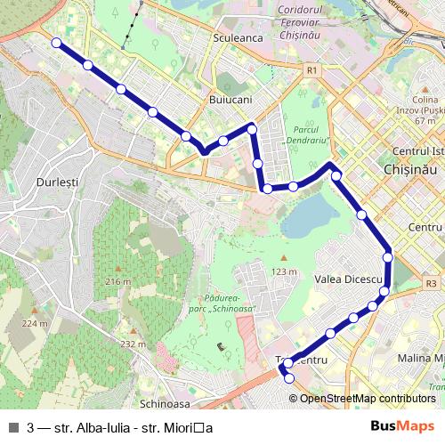 3 trolleybus Line Map