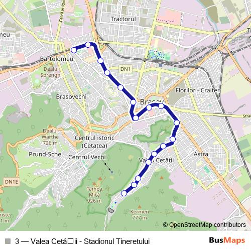 3 trolleybus Line Map
