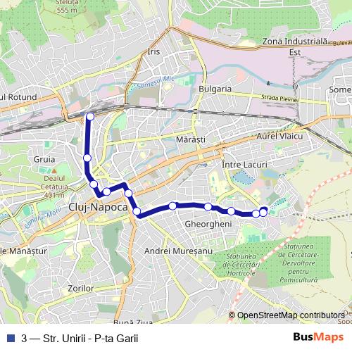 3 trolleybus Line Map