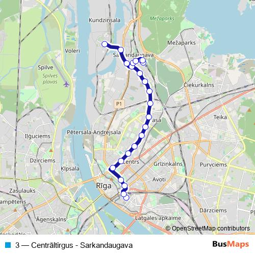 3 trolleybus Line Map