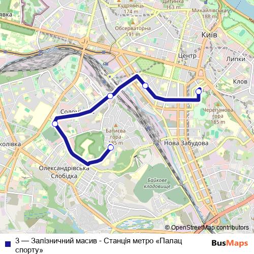3 trolleybus Line Map