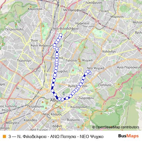 3 trolleybus Line Map