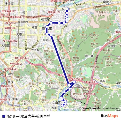 棕18 bus Line Map