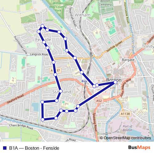 B1A bus Line Map