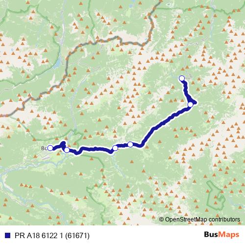 PR A18 6122 1 (61671) bus Line Map
