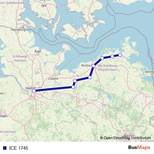 ICE 1745 rail Line Map