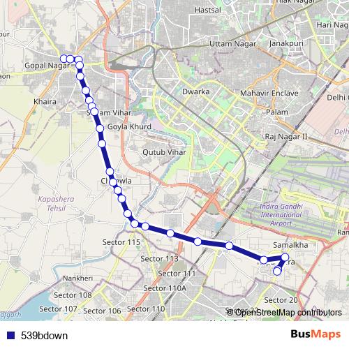539bdown bus Line Map