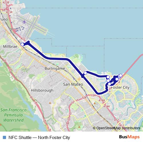 NFC Shuttle bus Line Map