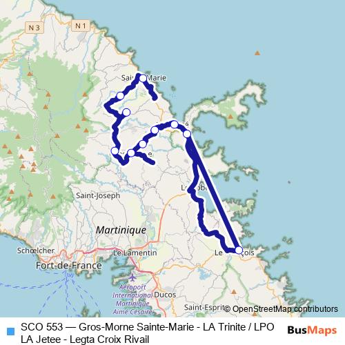 SCO 553 bus Line Map