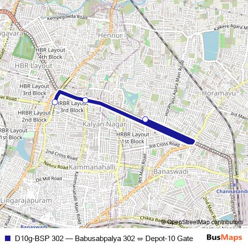 D10g-BSP 302 bus Line Map