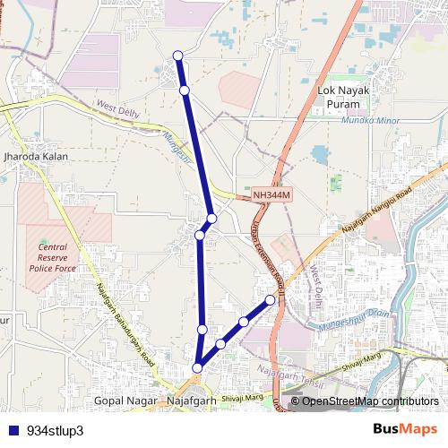 934stlup3 bus Line Map