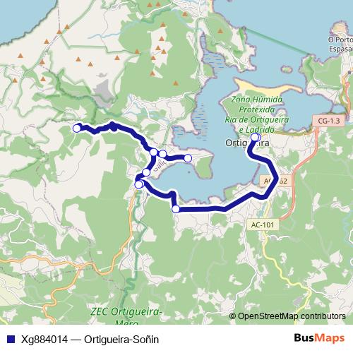 Xg884014 bus Line Map