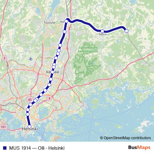 MUS 1914 rail Line Map