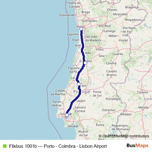 Flixbus 1001b bus Line Map