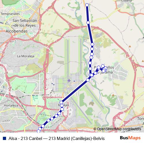 Alsa - 213 Canbel bus Line Map