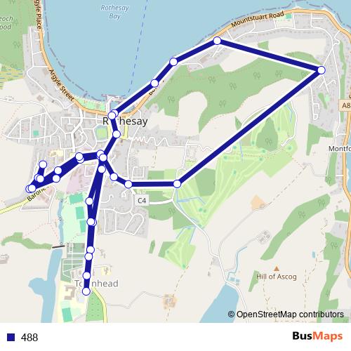 488 bus Line Map