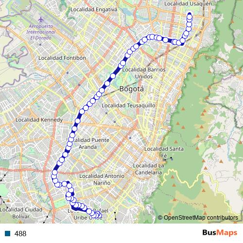 488 bus Line Map
