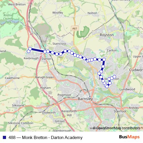 488 bus Line Map