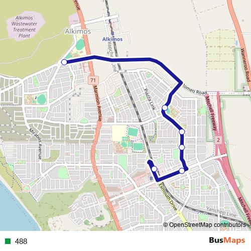 488 bus Line Map