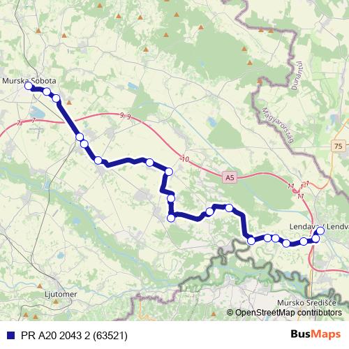 PR A20 2043 2 (63521) bus Line Map