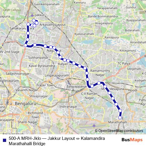 500-A MRH-Jklo bus Line Map