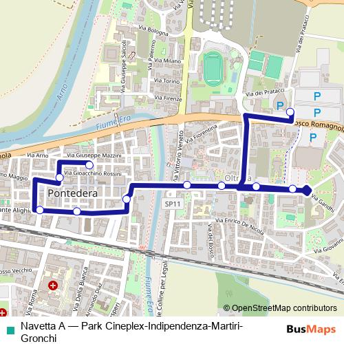 Navetta A bus Line Map