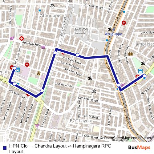 HPN-Clo bus Line Map