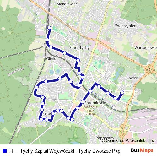 H trolleybus Line Map