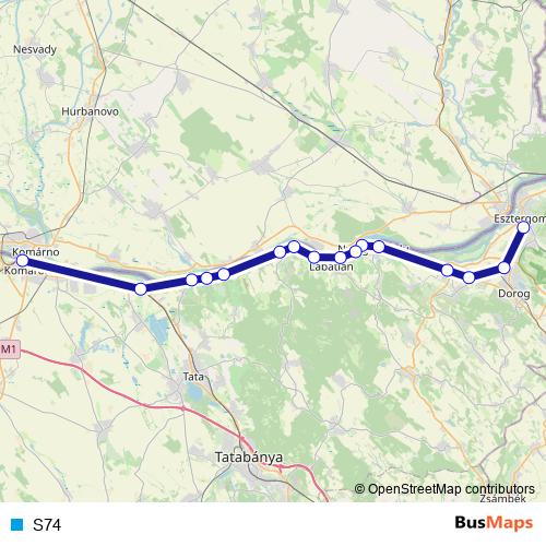 S74 rail Line Map
