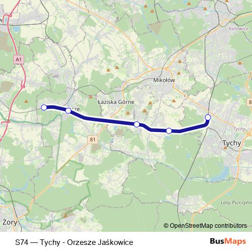 S74 rail Line Map