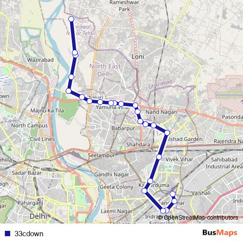 33cdown bus Line Map