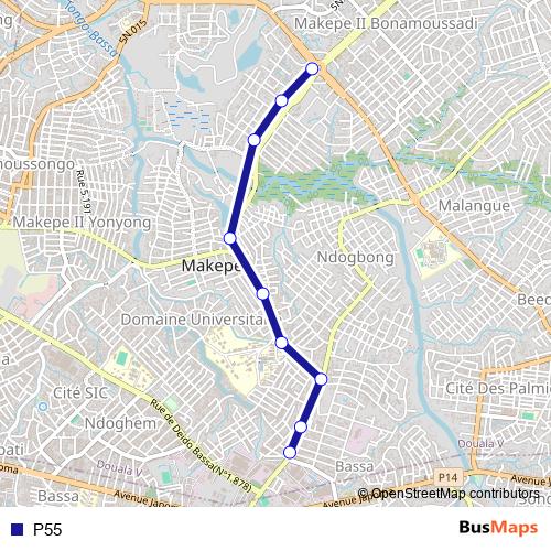 P55 bus Line Map