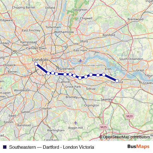Southeastern rail Line Map