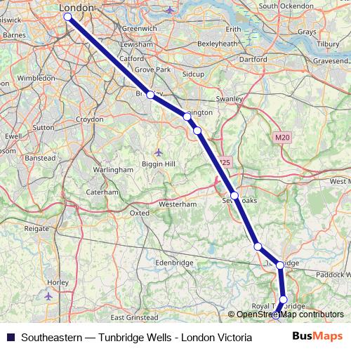 Southeastern rail Line Map
