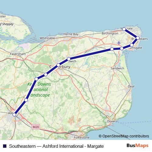 Southeastern rail Line Map