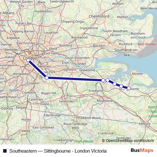 Southeastern rail Line Map