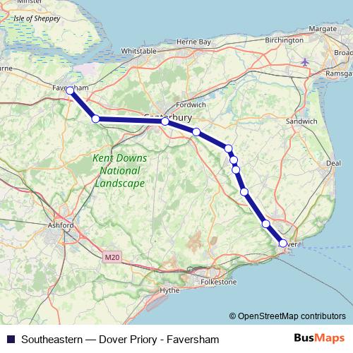 Southeastern rail Line Map