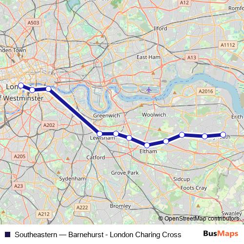Southeastern rail Line Map