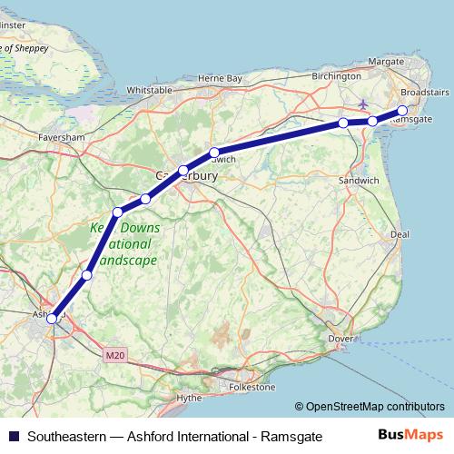 Southeastern rail Line Map